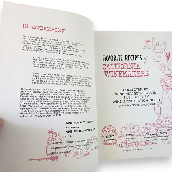 Favorite Recipes of California Winemakers 1981 Paperback Cookbook Illustrated - Picture 6 of 16